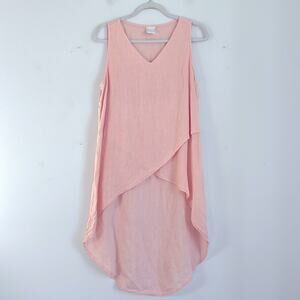 Pure Match 100% linen hi low hem sleeveless tank tunic sz S